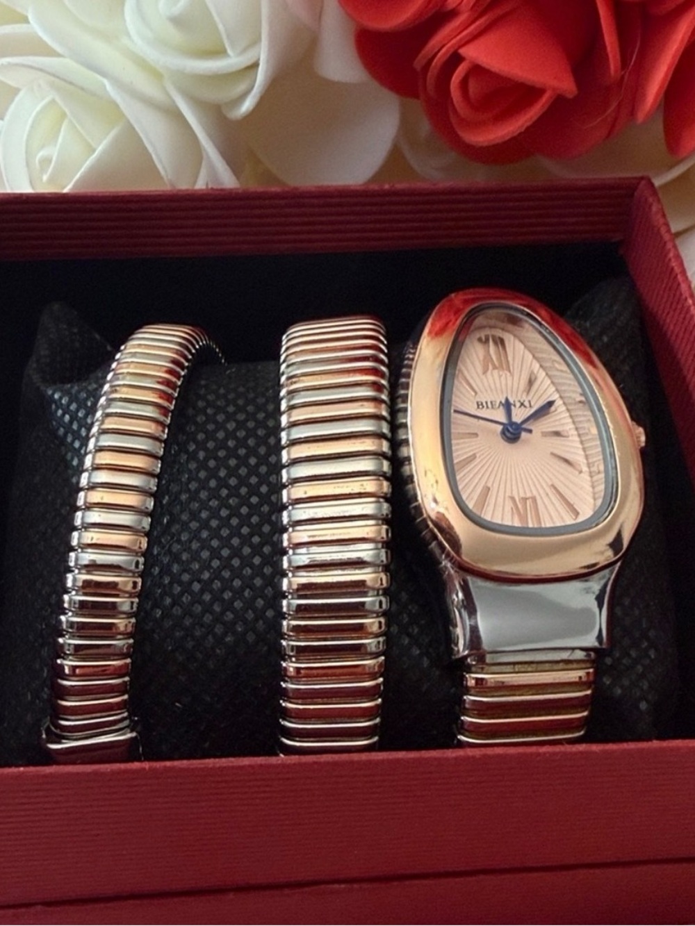 Two-Tone Luxury Serpentín Women's Wrap Watch | Statement Glam | Runway Inspired